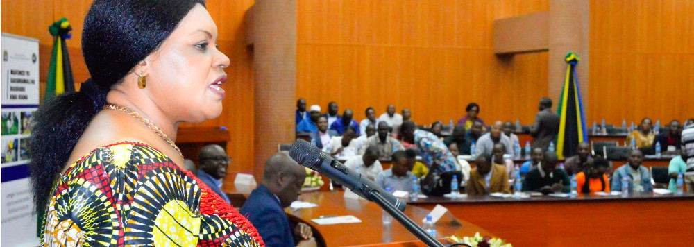 Waziri Mhagama akitoa hotuba wakati wa Uzinduzi wa Mafunzo ya Ujasiriamali kwa Vijana na Usimamizi wa Biashara